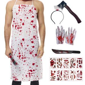 8633 Bloody Butcher Apron Costume Killer Chef Apron Scary Knife